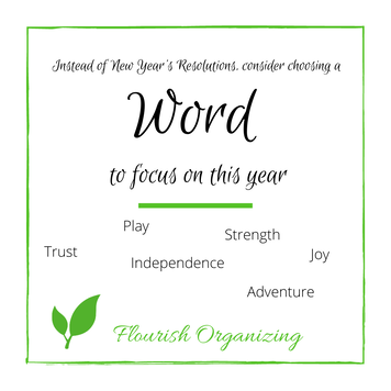 Instead of New Year's Resolutions, consider choosing a Word to focus on this year. Links to blog post.