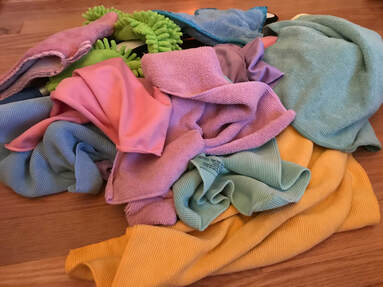 Cleaning cloths unfolded